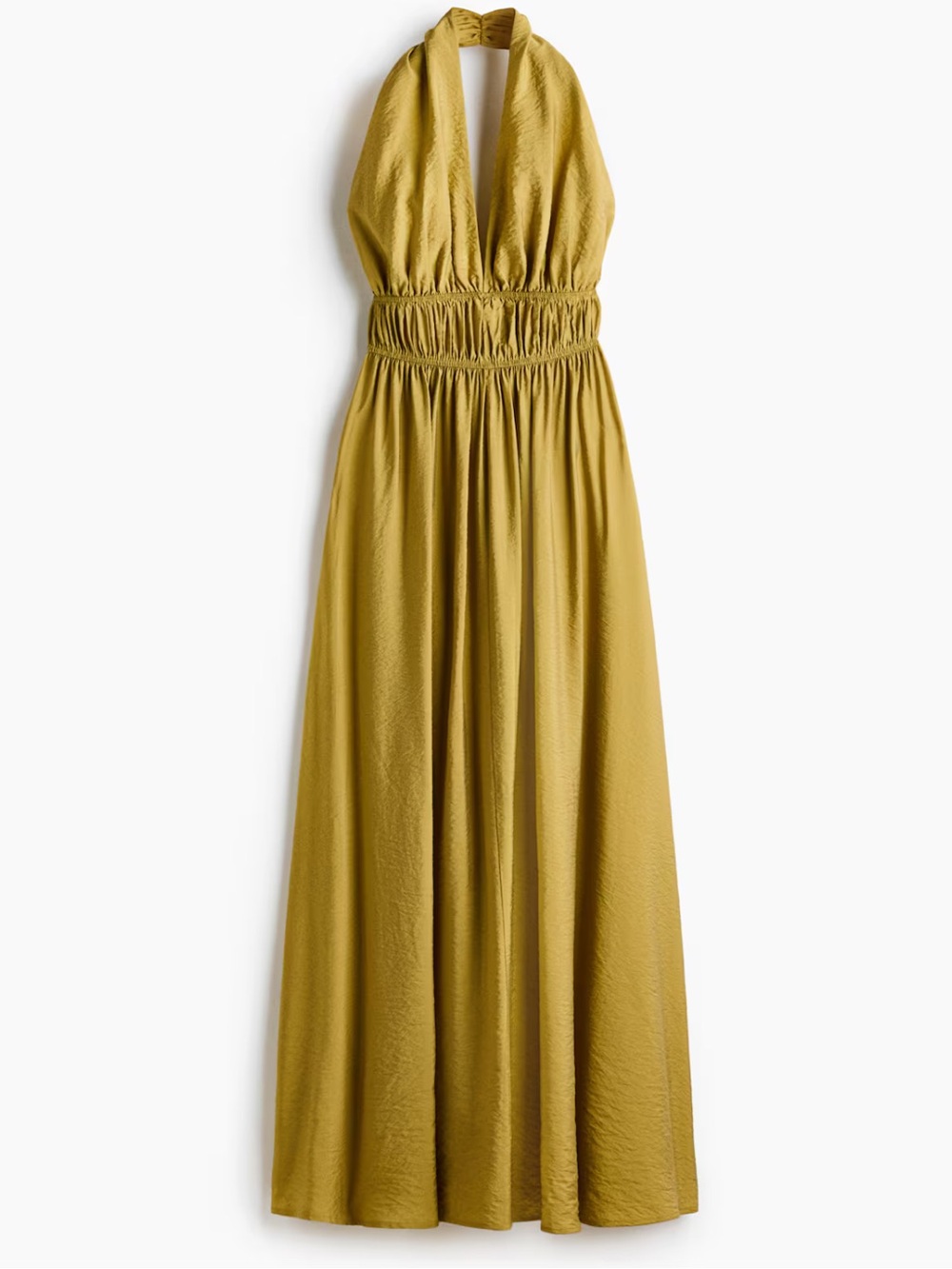 H&M Mustard Halter Maxi Dress